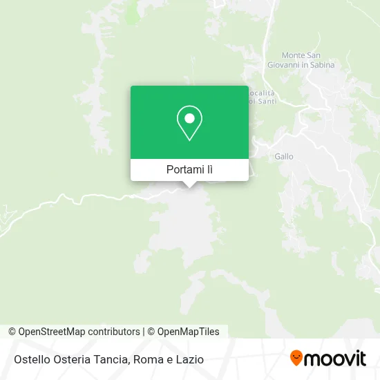 Mappa Ostello Osteria Tancia