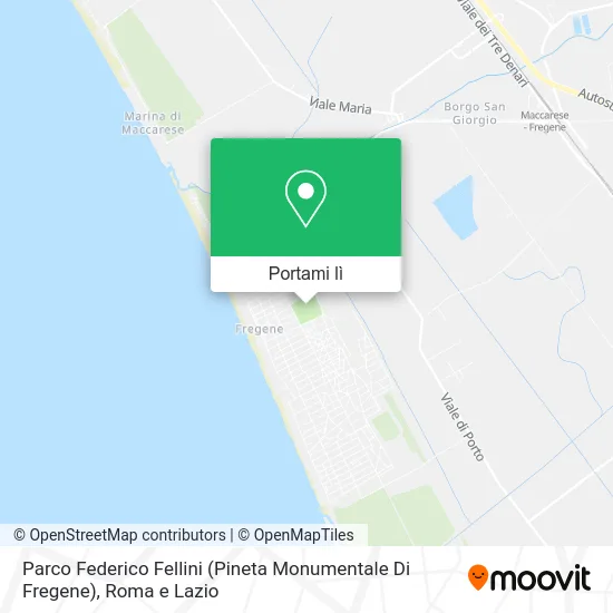 Mappa Parco Federico Fellini (Pineta Monumentale Di Fregene)