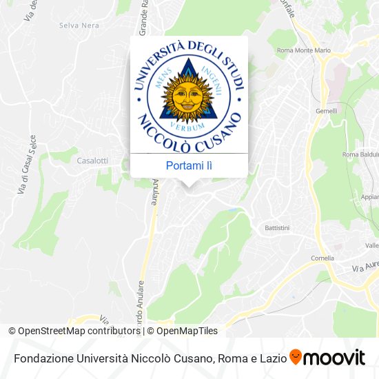Mappa Fondazione Università Niccolò Cusano