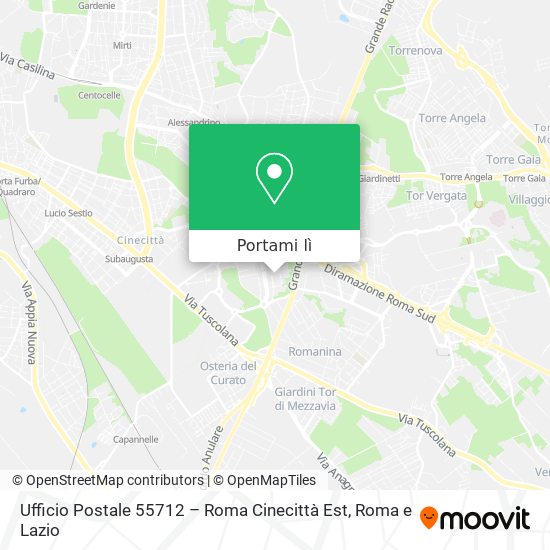 Mappa Ufficio Postale 55712 – Roma Cinecittà Est