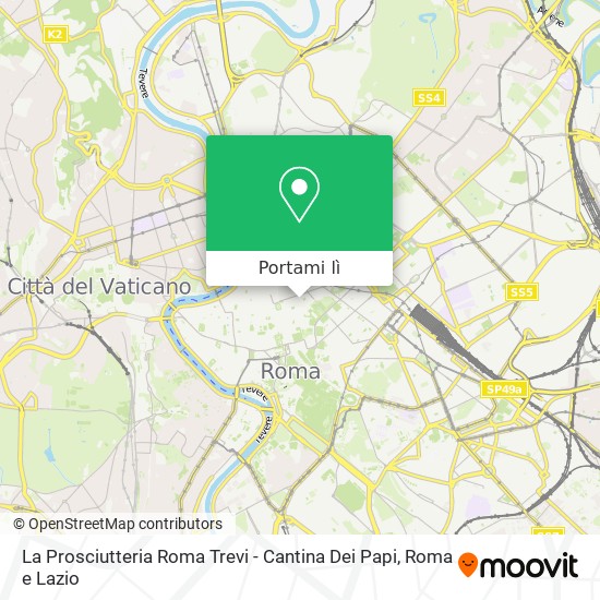 Mappa La Prosciutteria Roma Trevi - Cantina Dei Papi