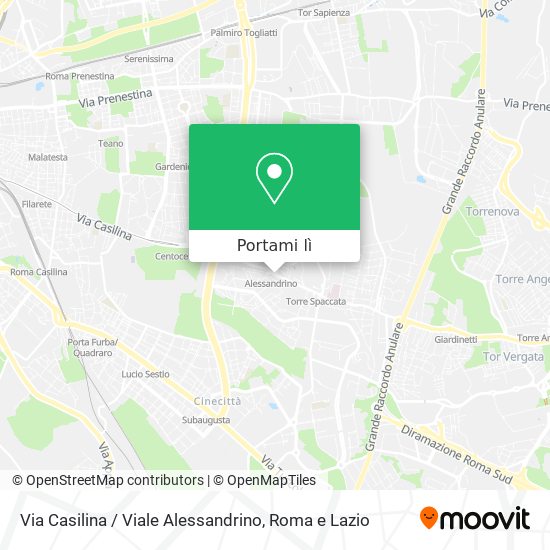 Mappa Via Casilina / Viale Alessandrino