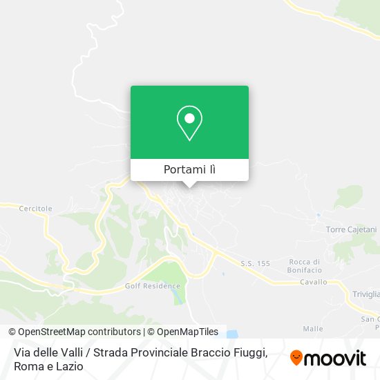 Mappa Via delle Valli / Strada Provinciale Braccio Fiuggi