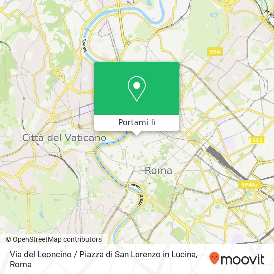 Mappa Via del Leoncino / Piazza di San Lorenzo in Lucina