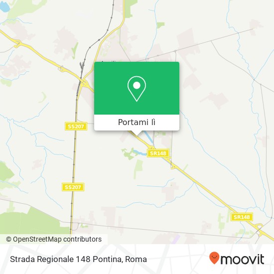 Mappa Strada Regionale 148 Pontina