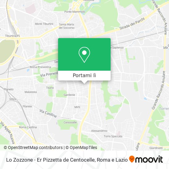 Mappa Lo Zozzone - Er Pizzetta de Centocelle