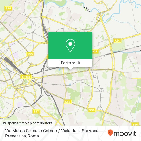 Mappa Via Marco Cornelio Cetego / Viale della Stazione Prenestina