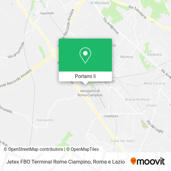 Mappa Jetex FBO Terminal Rome Ciampino