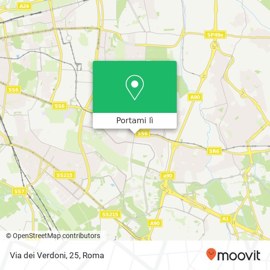 Mappa Via dei Verdoni, 25