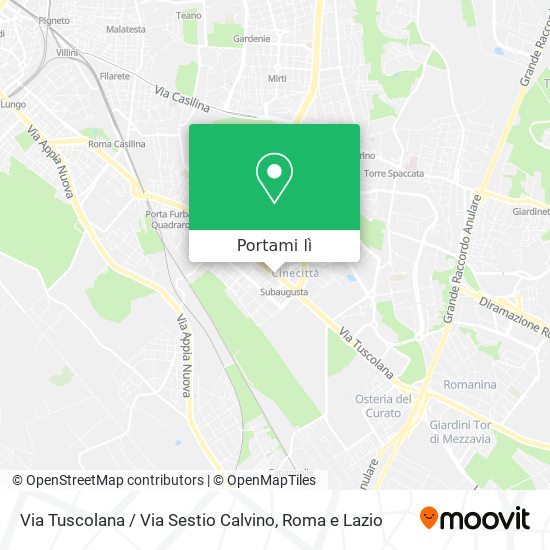 Mappa Via Tuscolana / Via Sestio Calvino
