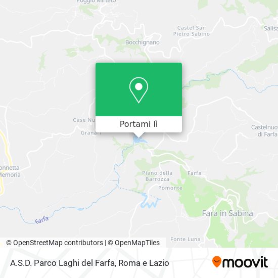 Mappa A.S.D. Parco Laghi del Farfa
