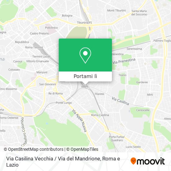 Mappa Via Casilina Vecchia / Via del Mandrione