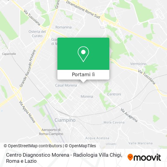 Mappa Centro Diagnostico Morena - Radiologia Villa Chigi