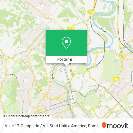 Mappa Viale 17 Olimpiade / Via Stati Uniti d'America