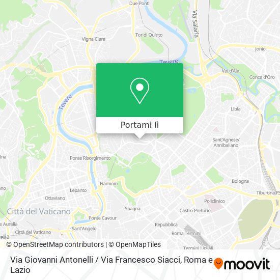 Mappa Via Giovanni Antonelli / Via Francesco Siacci