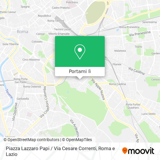 Mappa Piazza Lazzaro Papi / Via Cesare Correnti