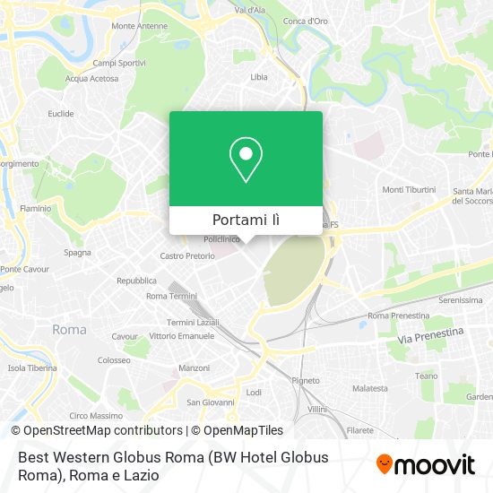 Mappa Best Western Globus Roma (BW Hotel Globus Roma)