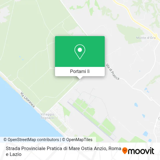 Mappa Strada Provinciale Pratica di Mare Ostia Anzio