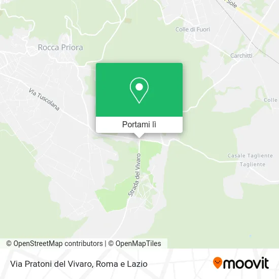 Mappa Via Pratoni del Vivaro