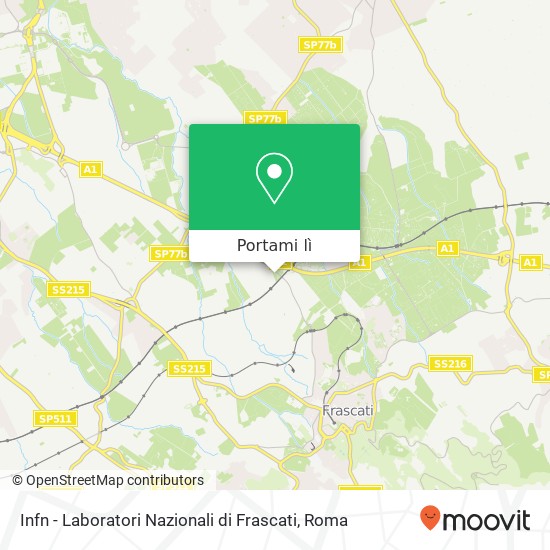 Mappa Infn - Laboratori Nazionali di Frascati