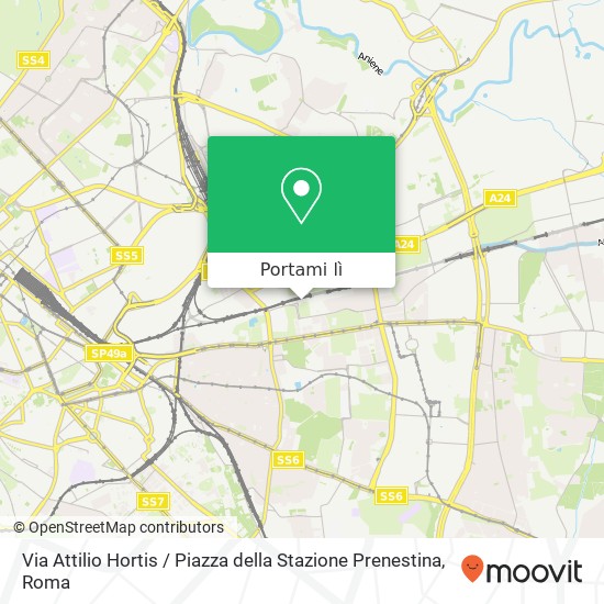 Mappa Via Attilio Hortis / Piazza della Stazione Prenestina