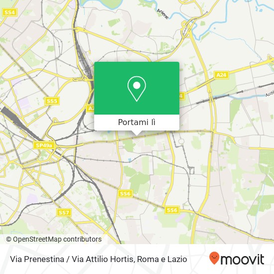 Mappa Via Prenestina / Via Attilio Hortis