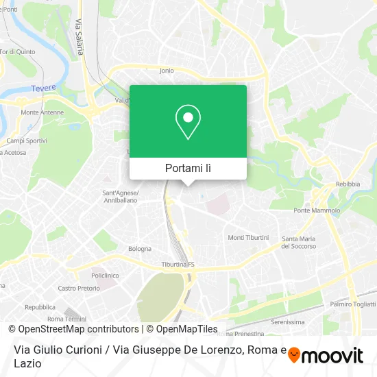 Mappa Via Giulio Curioni / Via Giuseppe De Lorenzo
