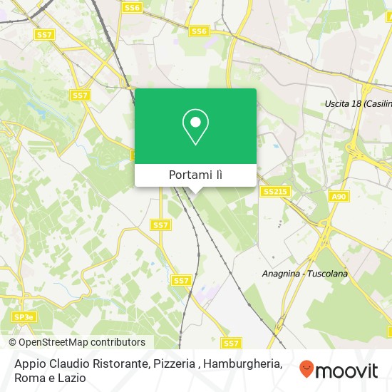 Mappa Appio Claudio Ristorante, Pizzeria , Hamburgheria