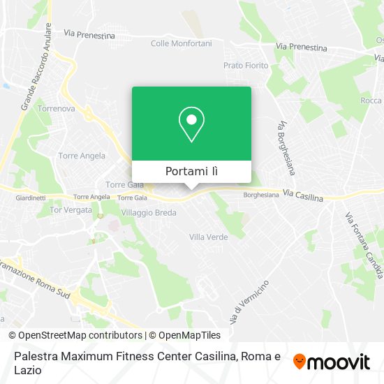 Mappa Palestra Maximum Fitness Center Casilina