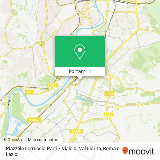 Mappa Piazzale Ferruccio Parri / Viale di Val Fiorita