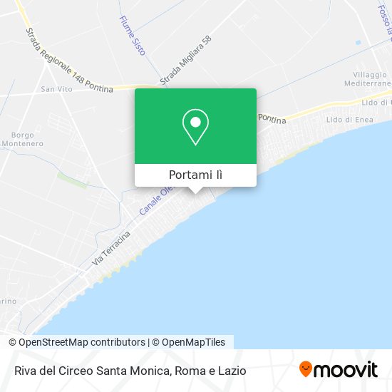 Mappa Riva del Circeo Santa Monica