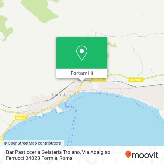 Mappa Bar Pasticceria Gelateria Troiano, Via Adalgiso Ferrucci 04023 Formia