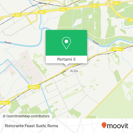 Mappa Ristorante Feast Sushi, Via dei Monti di San Paolo, 10 00126 Roma