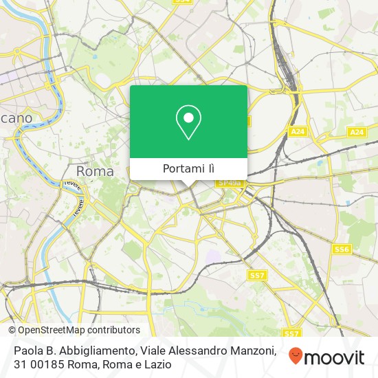 Mappa Paola B. Abbigliamento, Viale Alessandro Manzoni, 31 00185 Roma