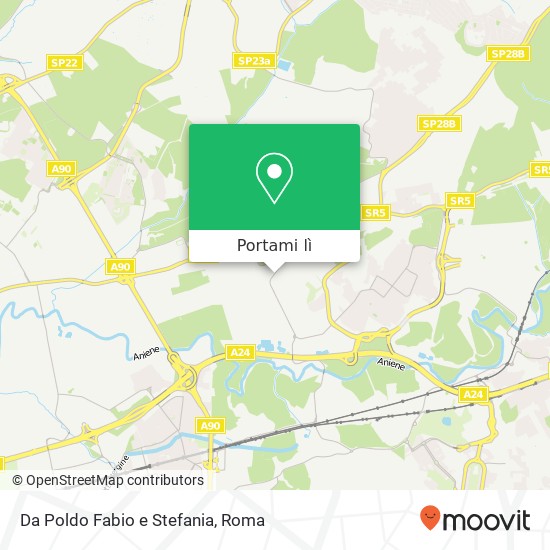 Mappa Da Poldo Fabio e Stefania, Via di Salone 00131 Roma