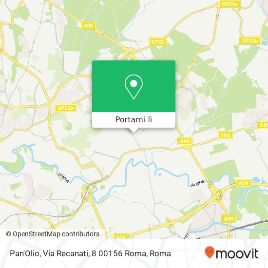 Mappa Pan'Olio, Via Recanati, 8 00156 Roma