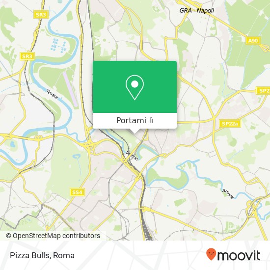 Mappa Pizza Bulls, Via Val Santerno, 49 00141 Roma