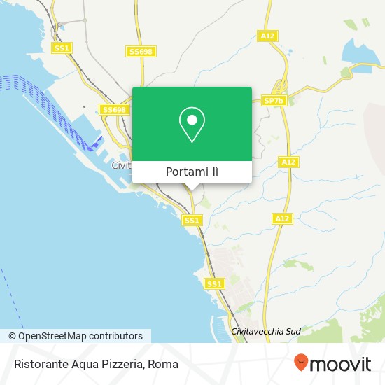 Mappa Ristorante Aqua Pizzeria, Via Benci e Gatti, 1 00053 Civitavecchia