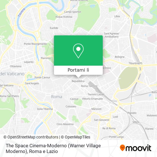 Mappa The Space Cinema-Moderno (Warner Village Moderno)