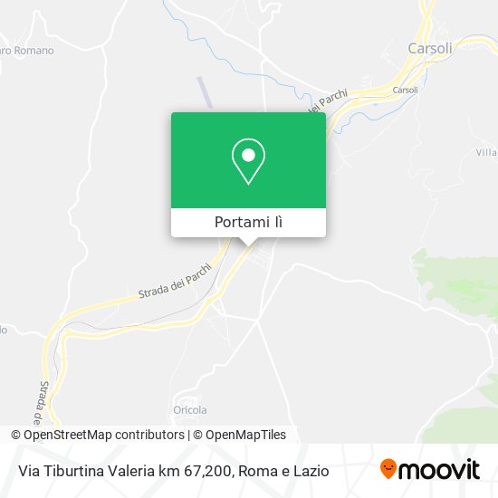 Mappa Via Tiburtina Valeria km 67,200