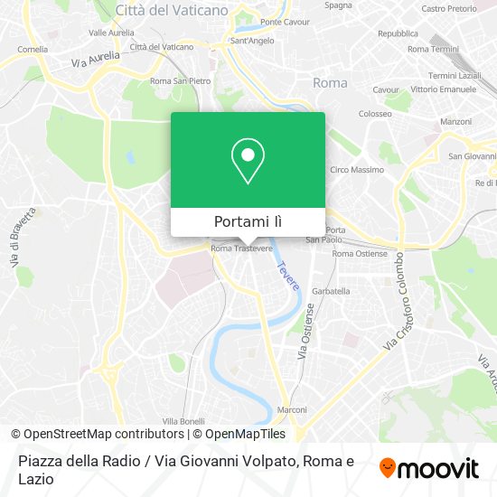 Mappa Piazza della Radio / Via Giovanni Volpato