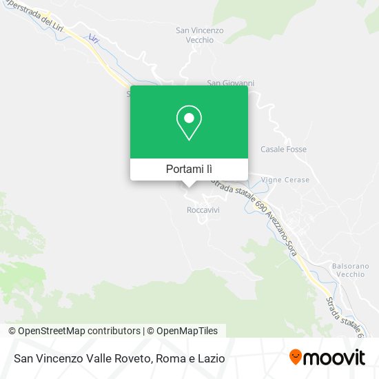 Mappa San Vincenzo Valle Roveto