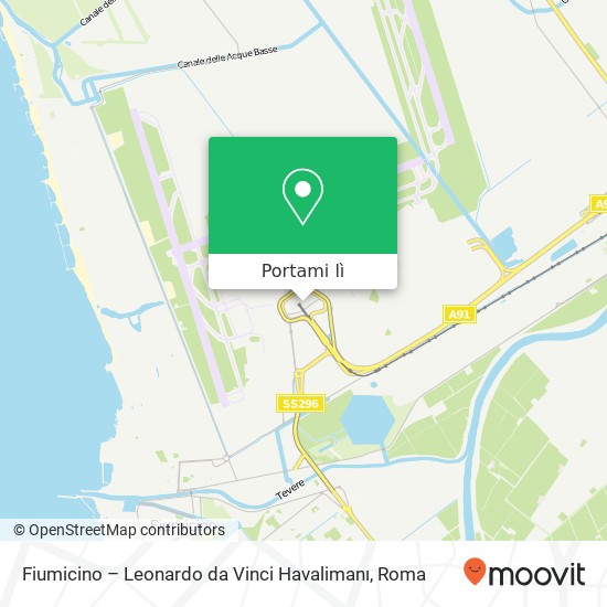 Mappa Fiumicino – Leonardo da Vinci Havalimanı