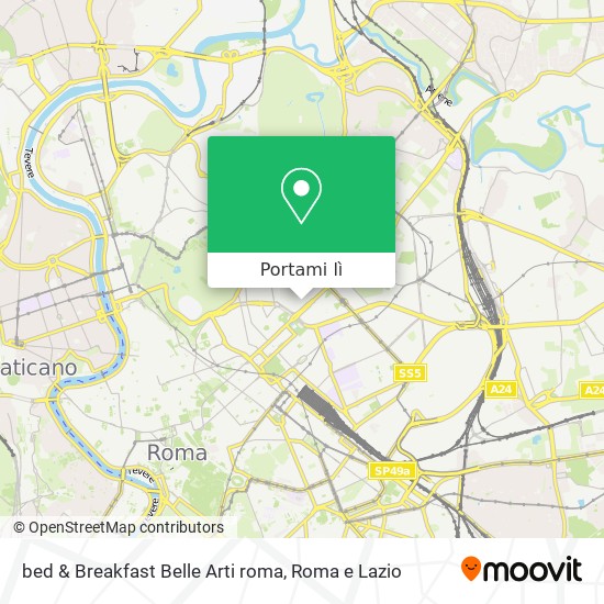 Mappa bed & Breakfast Belle Arti roma