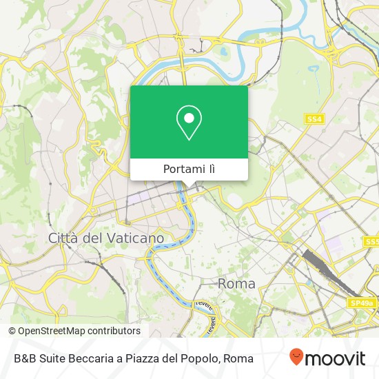 Mappa B&B Suite Beccaria a Piazza del Popolo