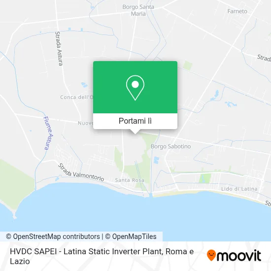 Mappa HVDC SAPEI - Latina Static Inverter Plant