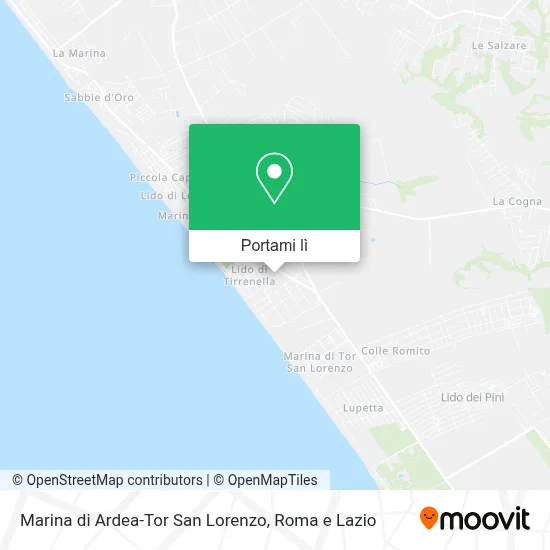 Mappa Marina di Ardea-Tor San Lorenzo
