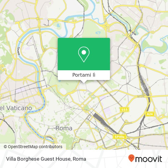 Mappa Villa Borghese Guest House