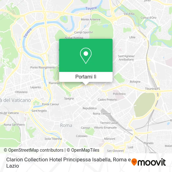 Mappa Clarion Collection Hotel Principessa Isabella