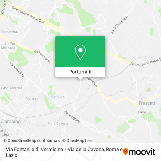 Mappa Via Fontanile di Vermicino / Via della Cavona